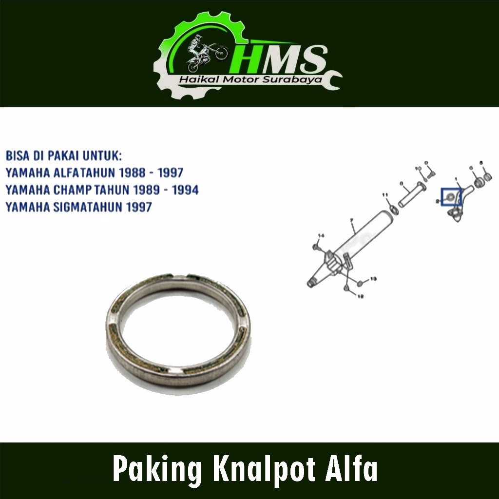 Paking Knalpot Alfa - Packing Asbes Gasket Exh Pipe Kenalpot Knalpot Yamaha Champ Sigma