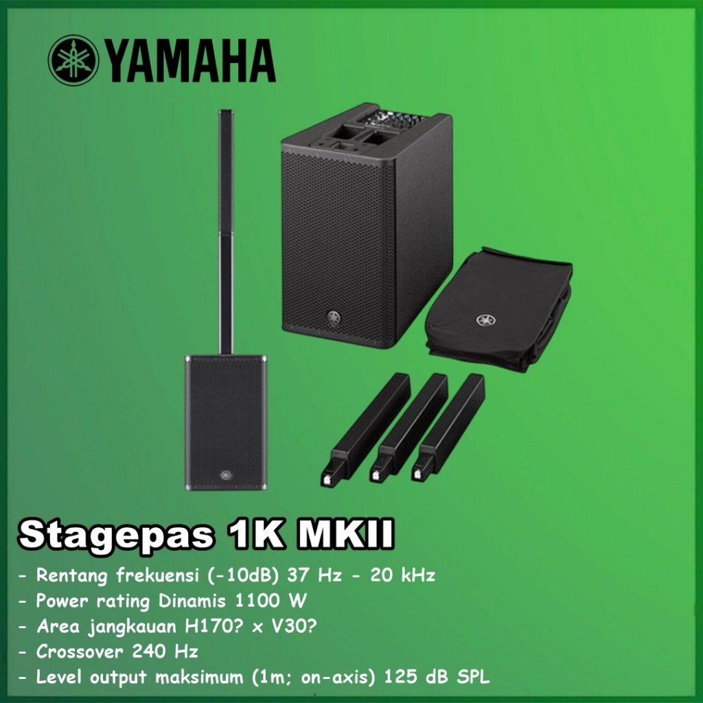 Yamaha Stagepas 1K MKII MK2 1KMKII 1KMK2 Sistem PA Portabel Powered Subwoofer w/ Speaker Line Array