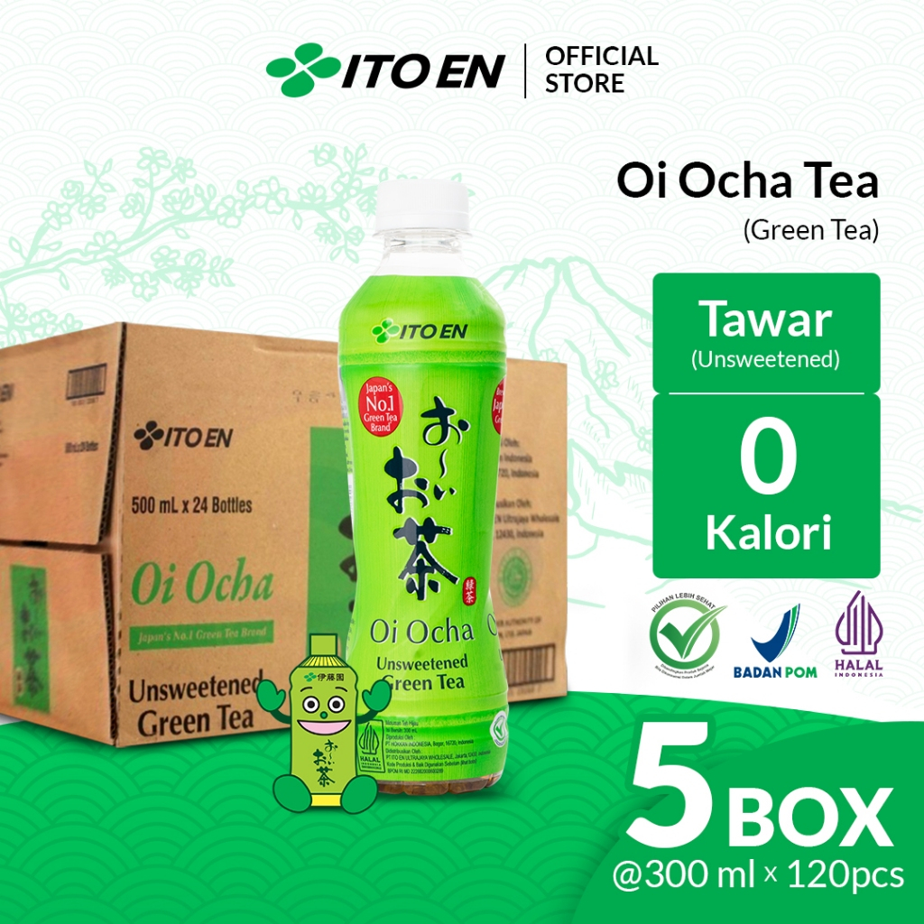 

ITO EN Oi Ocha Green Tea No Sugar 300ml isi 120 pcs - 5 Box / 5 Ctn / 5 Dus