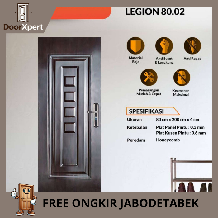 Pintu Rumah | Pintu Kamar Baja Fortress LEGION 80.02 - 80x200