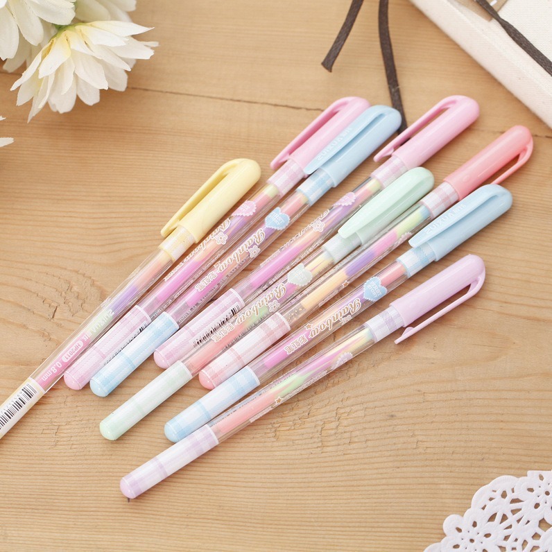 

[SATUAN, WARNA RANDOM] Pulpen Gel 6 Colors in 1, Bolpen Gel Isi 6 Warna dalam 1 Batang/Pcs