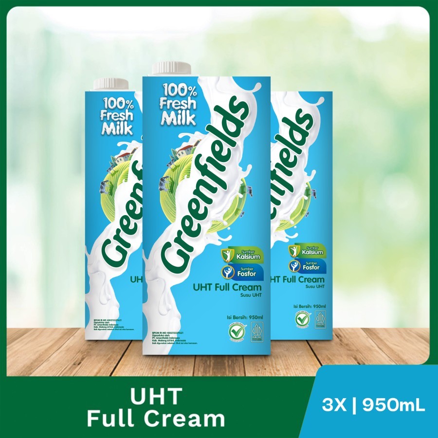 

[Triplepack] Susu Greenfields UHT Full Cream 950ml x 3 pcs