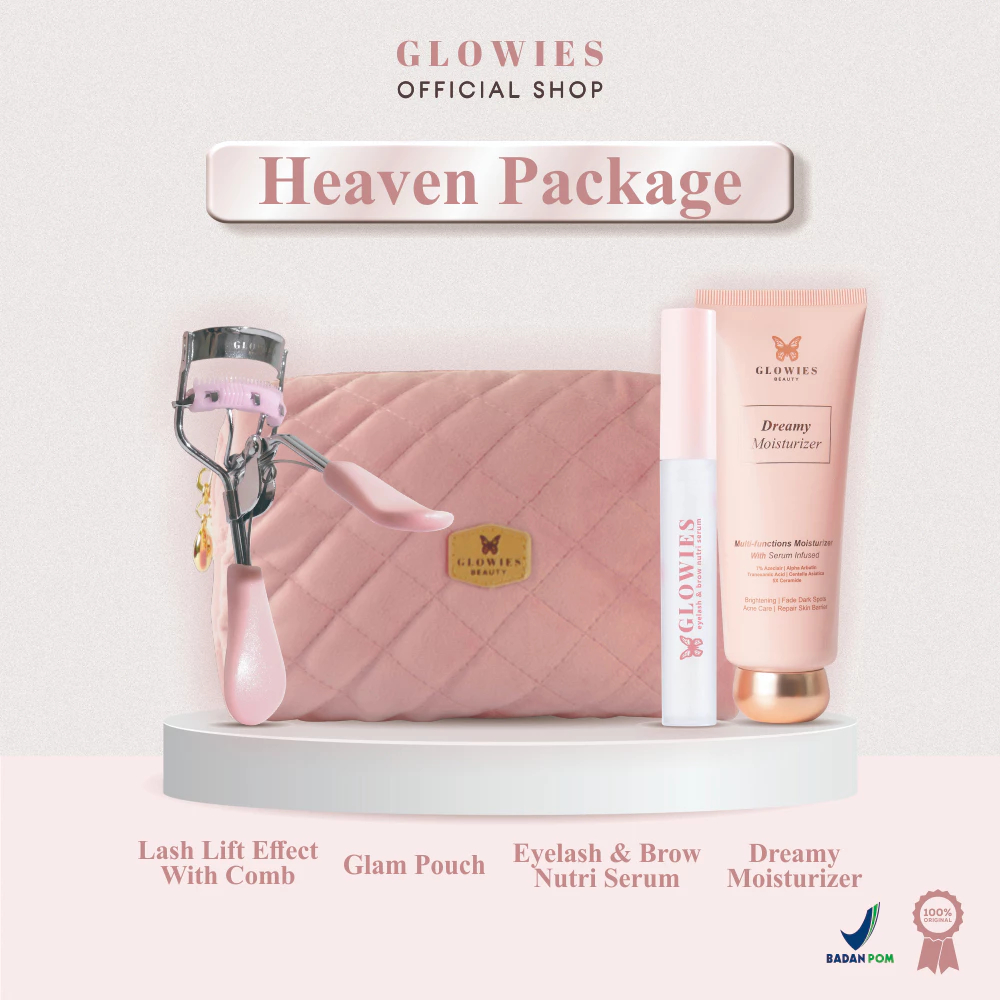 GLOWIES BEAUTY | Heaven Package | Glowies Dreamy Moisturizer 80 ml | Eyelash & Brow Nutri Serum 4 ml