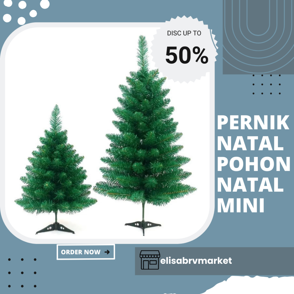 PERNIK NATAL POHON NATAL MINI|| 50cm|ohon Natal PV/Pohon Natal Christmas Tree PVC /dekorasi natal