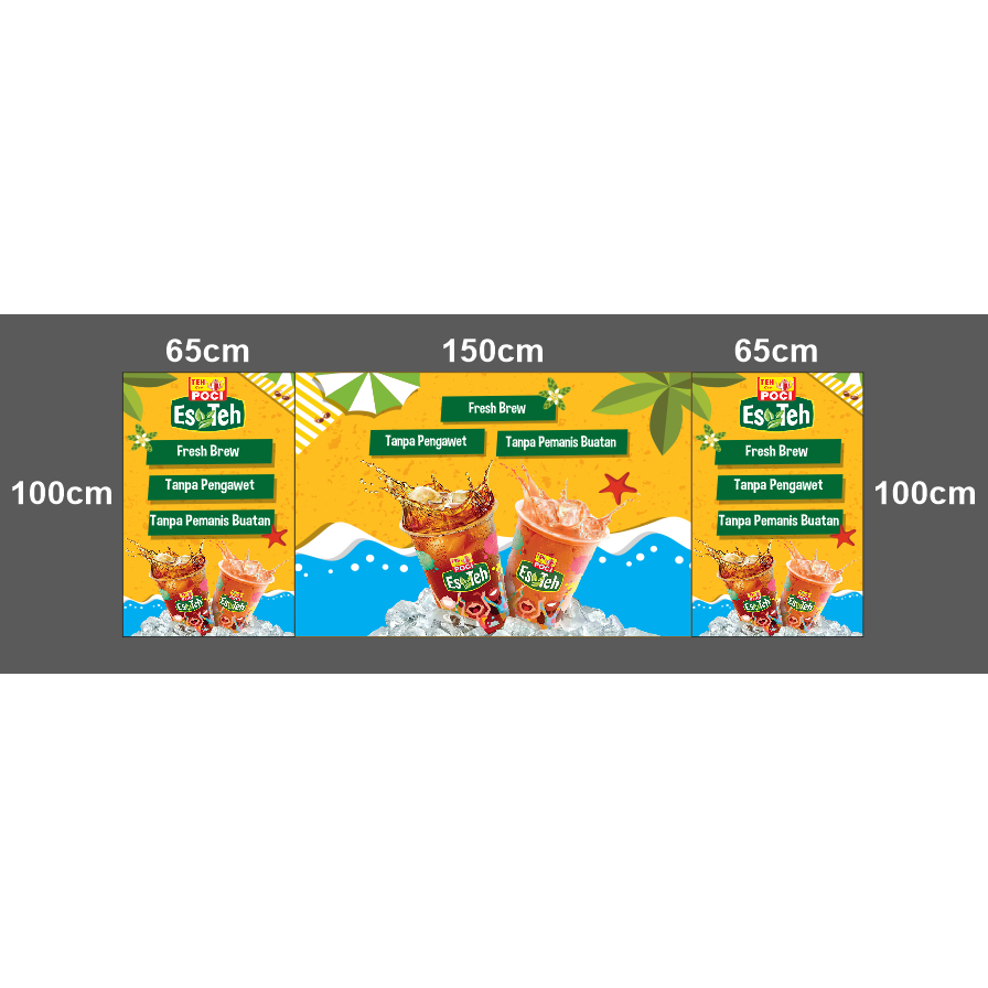 rombong custom es teh ukuran sesuai gambar