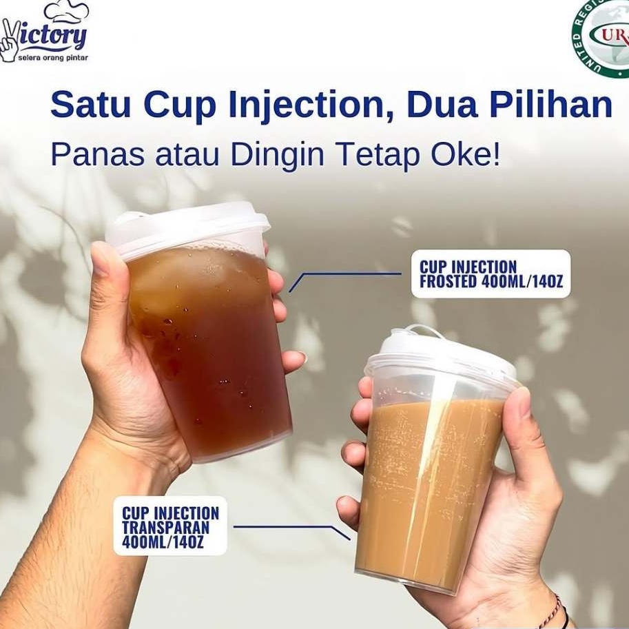 Cup PP Injection 14 Oz 400 ml + Lid / Cup Gelas Plastik Injection 14 Oz