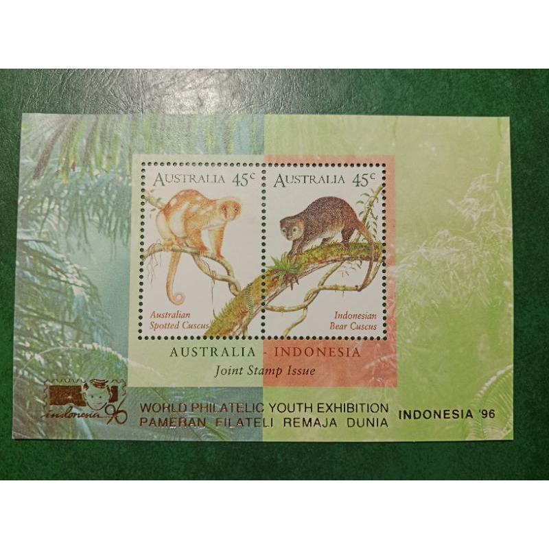 

Prangko Australia -Indonesia SS souvenir Sheet Join stamp Issue Tahun 1996 UN USED