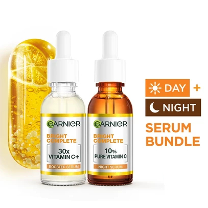 Paket Skincare Garnier Bright Complete Vitamin C Day & Night Serum Kit – Paket Serum Pagi & Malam de