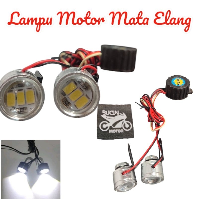 LAMPU LED MATA ELANG BESAR UNIVERSAL MOBIL MOTOR LAMPU EAGLE EYE BESAR PUTIH