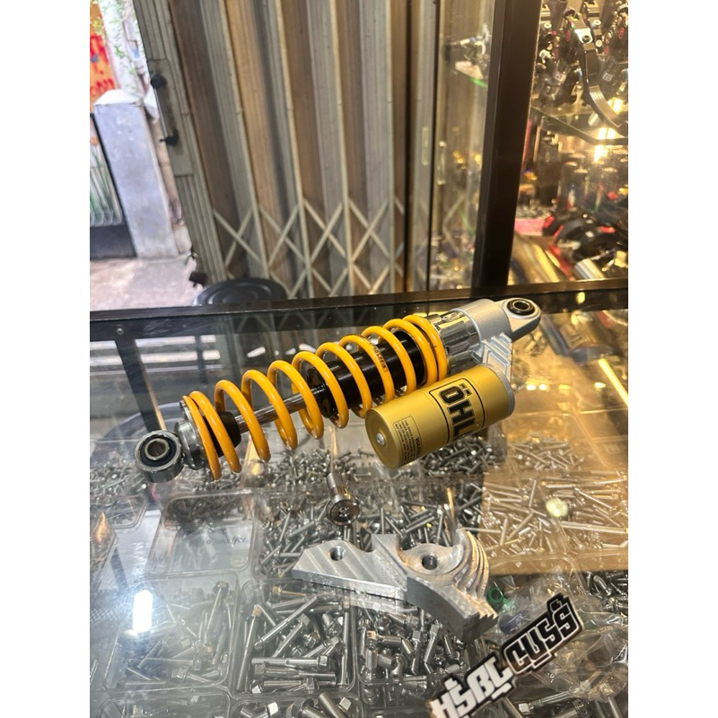 Shock replika 0hlins ukuran 330mm anting bebek include raiser + baut