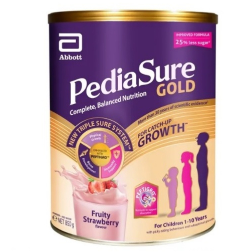 PediaSure Gold Fruity Strawberry 850 Gr Kaleng Singapore ED JUNI 2026