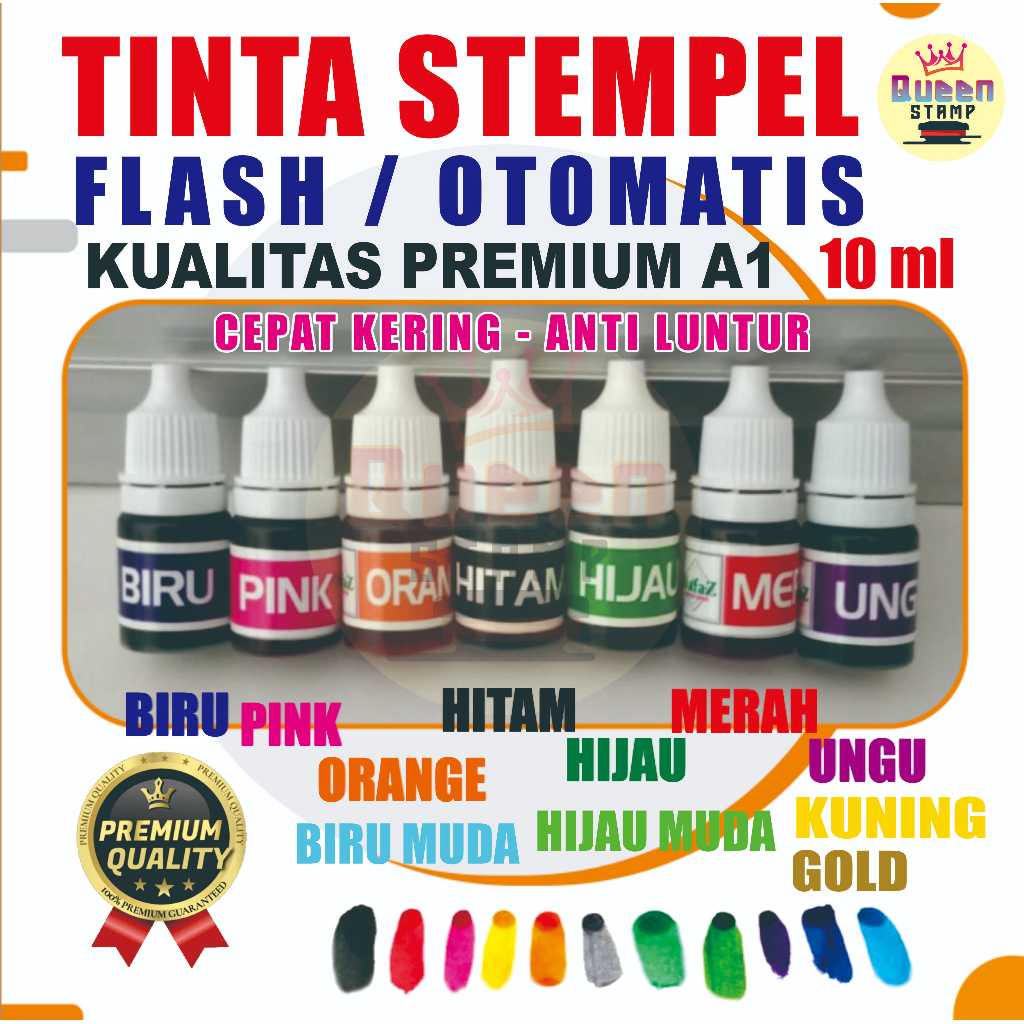 

Pus Tinta Stempel Flash 10ml, Tinta Refill Media Kertas, Tinta Waterproof, Anti Luntur Kualitas