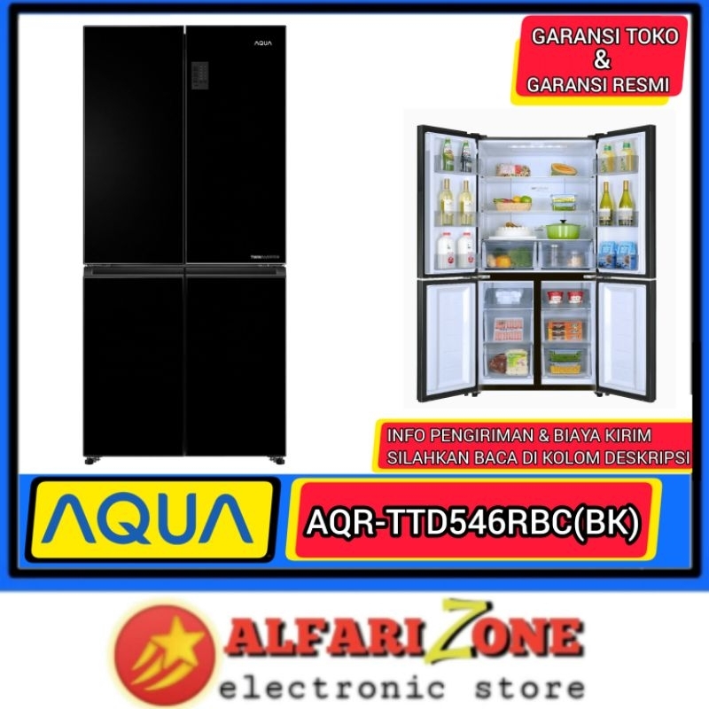 AQUA AQRTTD546RBC(BK) Kulkas aqua 4 Pintu 456L Twin inverter