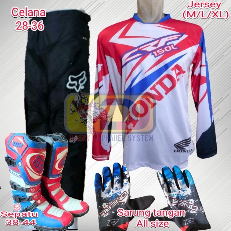setelan trabas honda crf set setelan trabas trail cross jersey premium