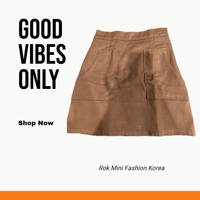 PL - Rok Mini Korean Style -  Like New Coklat Mewah