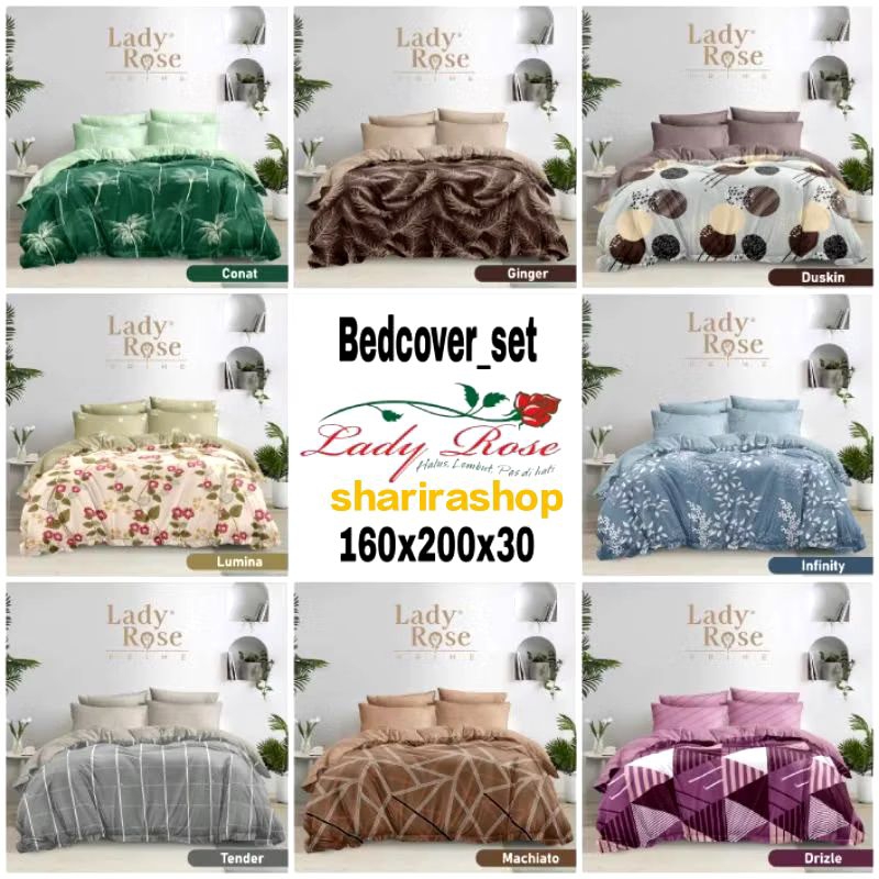 BEDCOVER LADY ROSE NO 2 UKUARAN 160X200, BEDCOVER BAGUS, BEDCOVER TEBAL MAKASSAR, BEDCOVER SPREI RUM