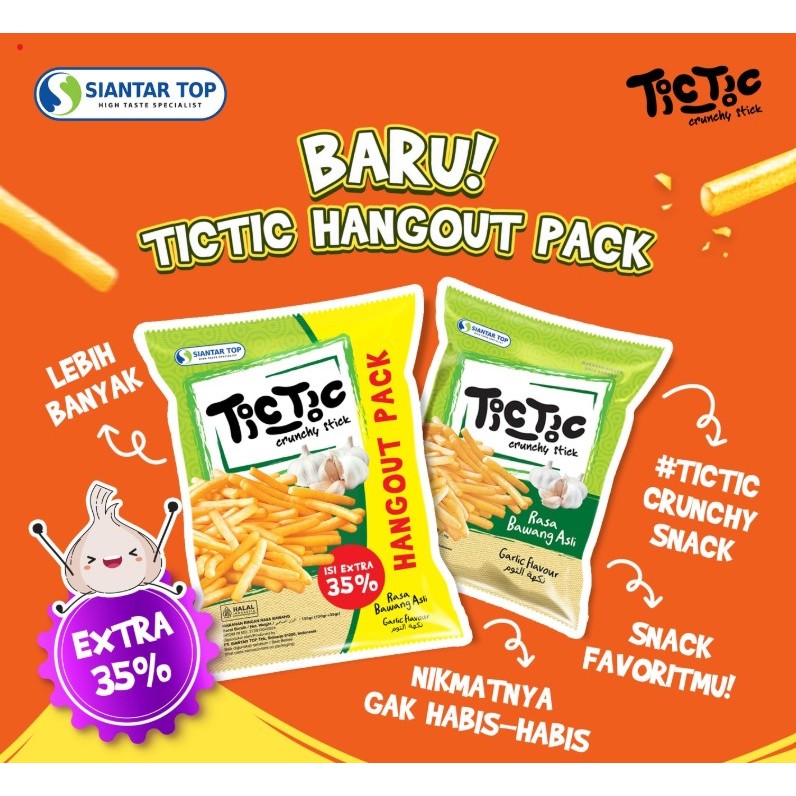 

Siantar Top Tic Tic Crunchy Stick Garlic Flavour Hangout Pack