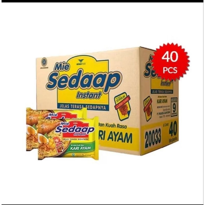 

Mie Sedap Kari Ayam 1 Dus isi 40 Pcs