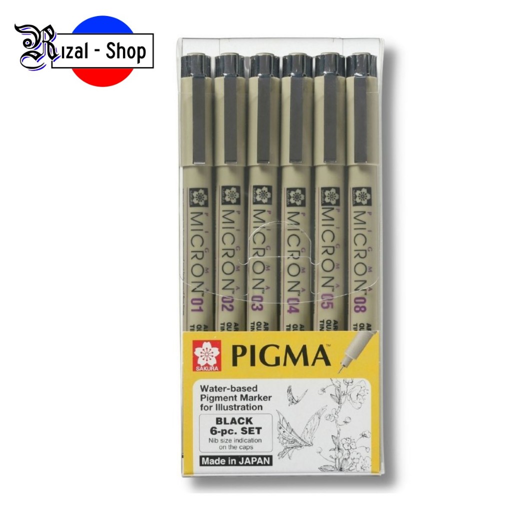 

Drawing Pen Sakura Pigma Micron 6 Set Black