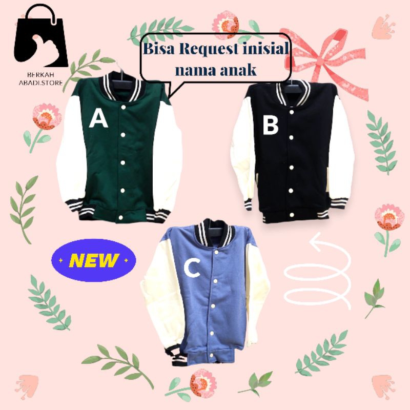 Sweater Varsity Anak pria/wanita Inisial Nama