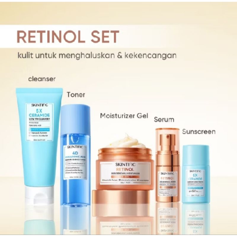 PAKET LENGKAP SKINTIFIC RETINOL ISI 5