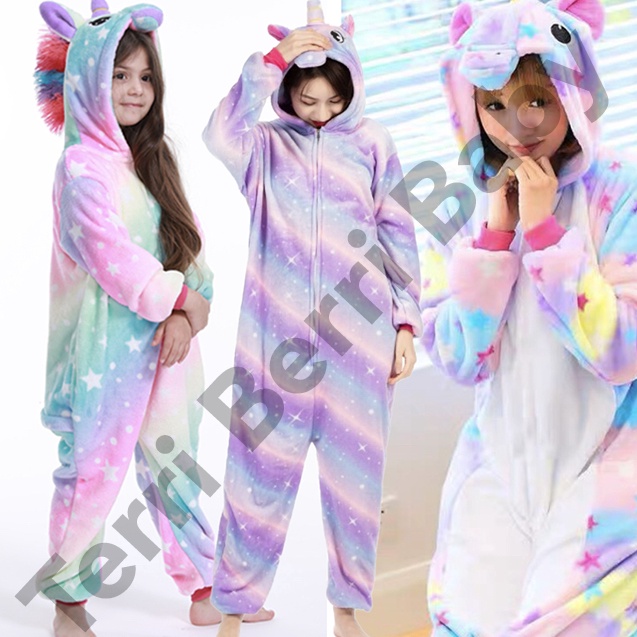 BAJU KOSTUM ONESIE UNICORN ANIMAL DEWASA ONE SIE KUDA PONI KIGURUMI BINATANG PIAMA HEWAN PIYAMA COSP