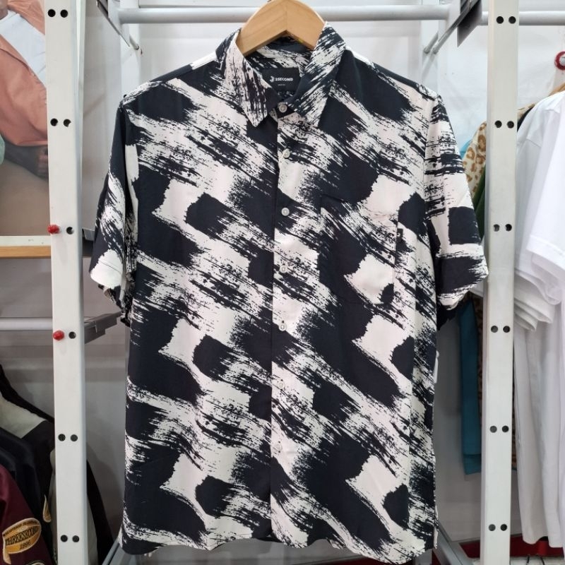 3SECOND Kemeja Pendek Pria Full Print Original