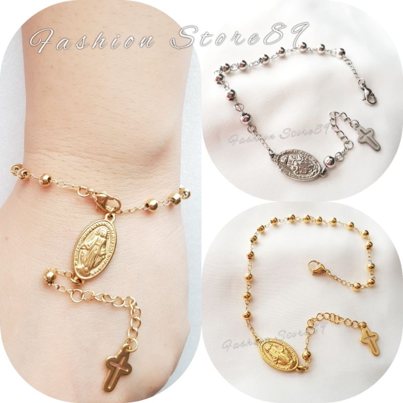 Gelang Fashion Rohani Rosario Silver 5mm Titanium RW03