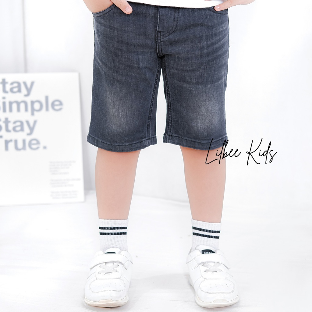 LILBEE Celana Jeans Pendek Anak Laki Laki Soft Denim Levis Hitam 1-10 Tahun CD 004
