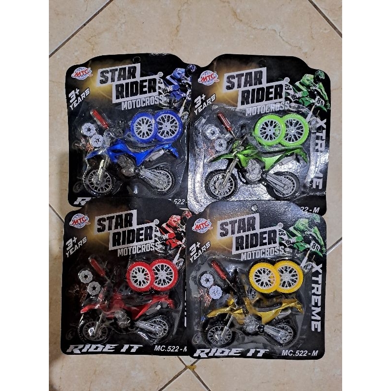 Mainan Anak Miniatur Motor Trail / Motor Offroad Baru Warna Baru Metalik Cocok Untuk Koleksi Dan Hob