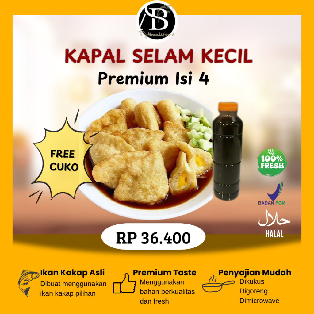 

Pempek Asli Palembang Kapal Selam Standart Mpek-mpek frozen mix ikan tenggiri Empek-Empek Premium Asli paket isi 4 Jogja