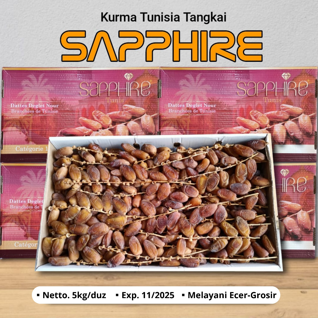 

KURMA TUNISIA TANGKAI SAPPHIRE DUZ 500GR , 1KG , 5KG