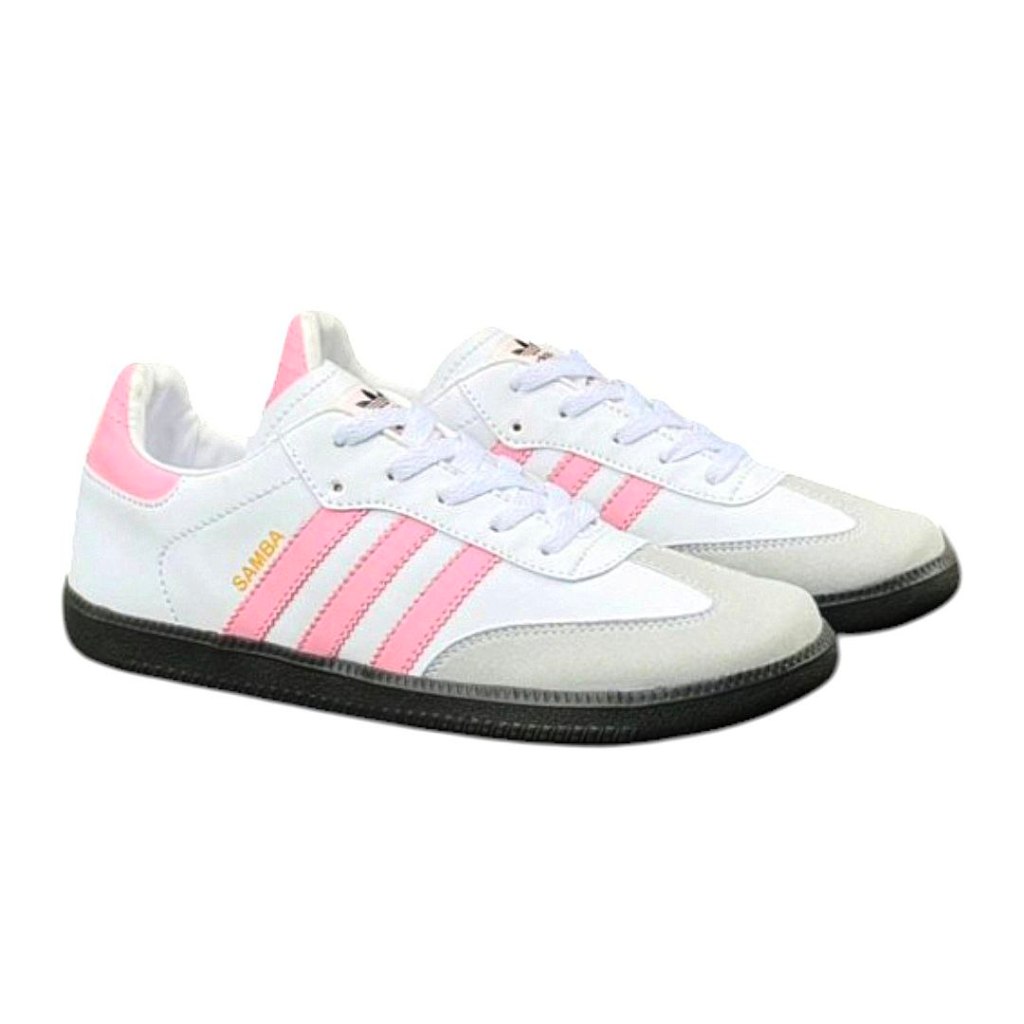 SEPATU ADIDAS SAMBA PUTIH LIST PINK