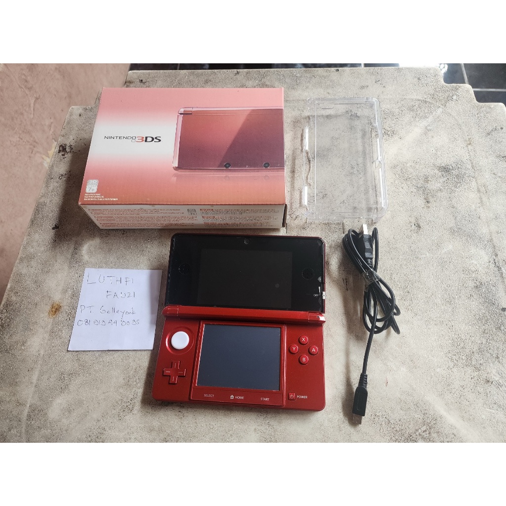 Nintendo 3DS not XL Flame Red CFW Luma 32GB Fullset 15