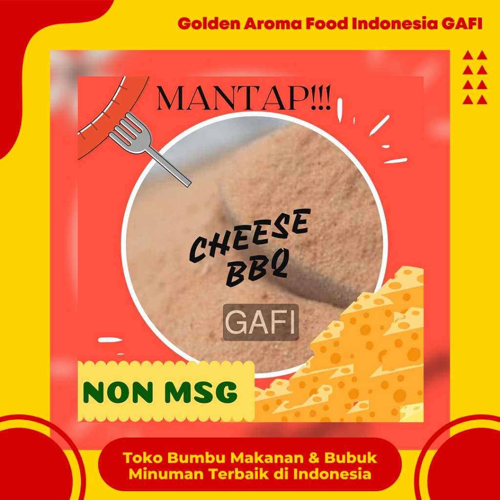 

Bumbu Tabur Rasa Keju Barbeque NON MSG 1 kg Enak Murah Lezat Gurih Halal, Cheese Bbq Flavour NON MSG Seasoning Powder 1 kg