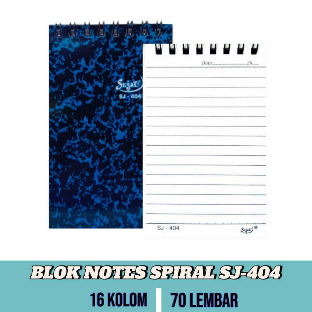 

Blok notes Spiral 403/404/501 Sejati - Notes Kawat - 12 Pcs
