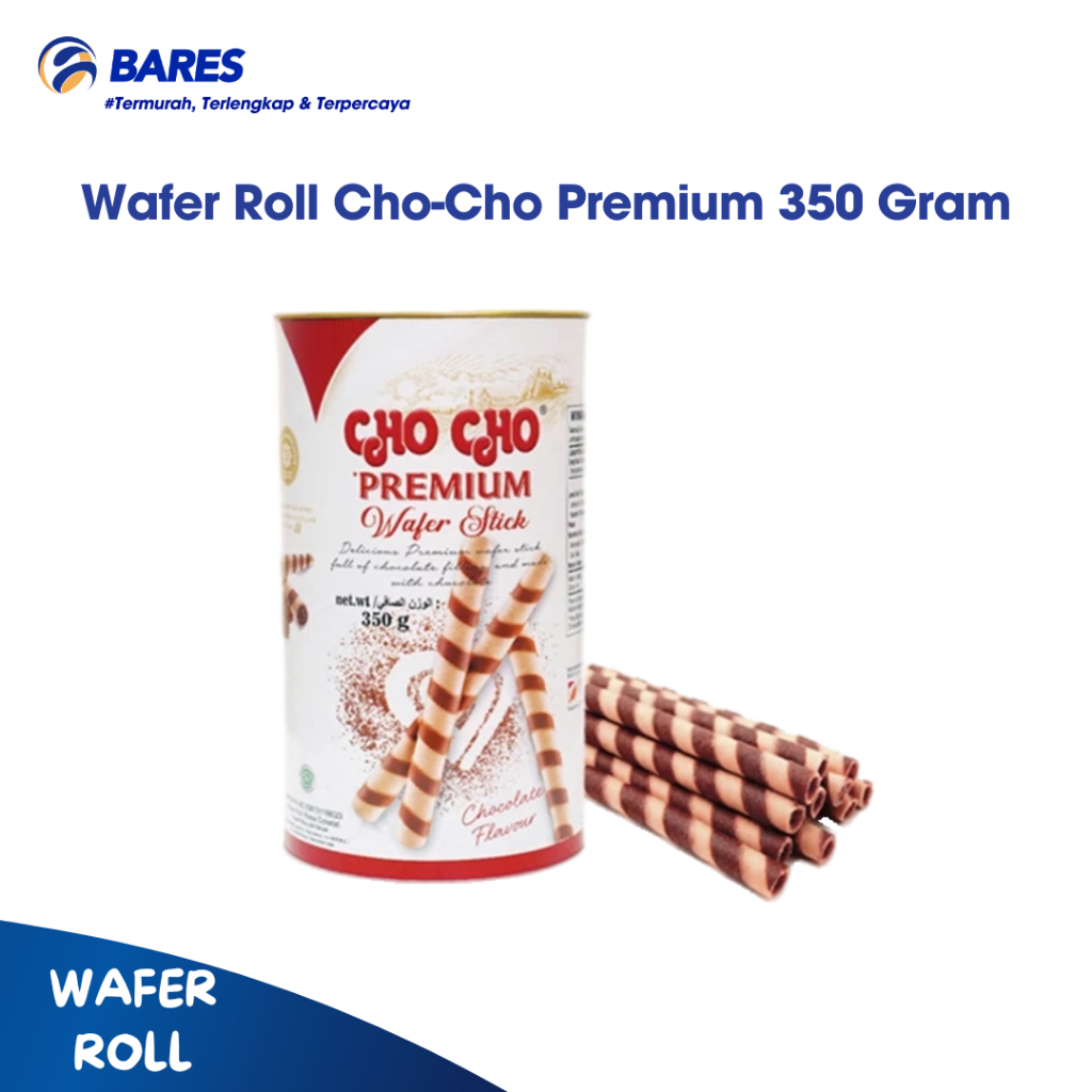 

Biskuit Cho Cho Premium Wafer Roll STICK CHOCOLATE BISCUIT 350 GR