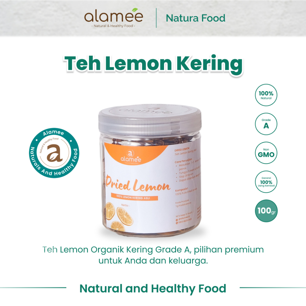 

ALAMEE Dried Lemon Tea Kering Slice Teh Herbal Iris Organik Minuman Herbal Premium