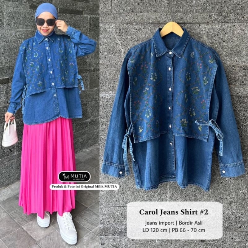 CAROL JEANS SHIRT #2 By MUTIA - Blouse bhn jeanswash ( Jumbo )