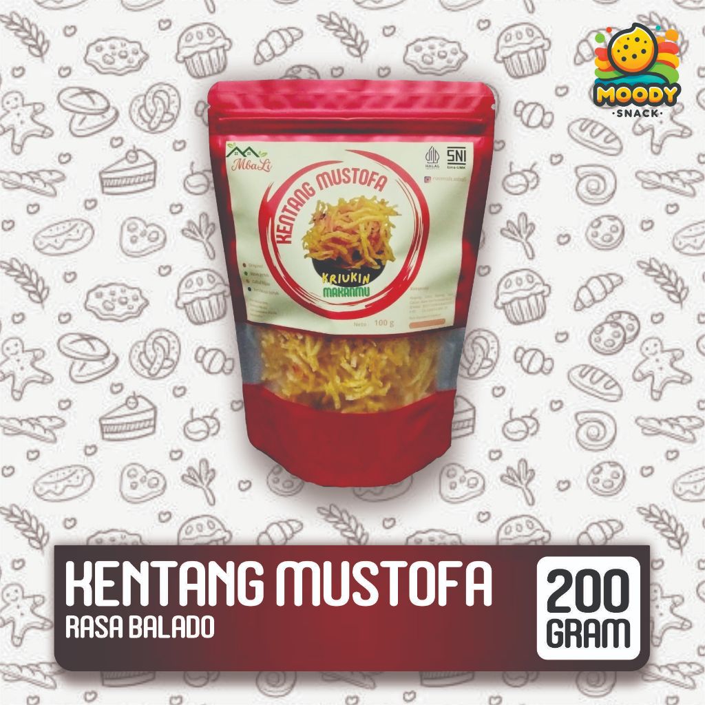 

MoodySnack | Kentang Mustofa Rasa Balado - 200 Gram | Kualitas Premium Tanpa MSG