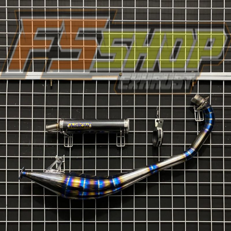 KNALPOT SATRIA LUMBA 2 TAK TITANIUM SANBLAST ARROW
