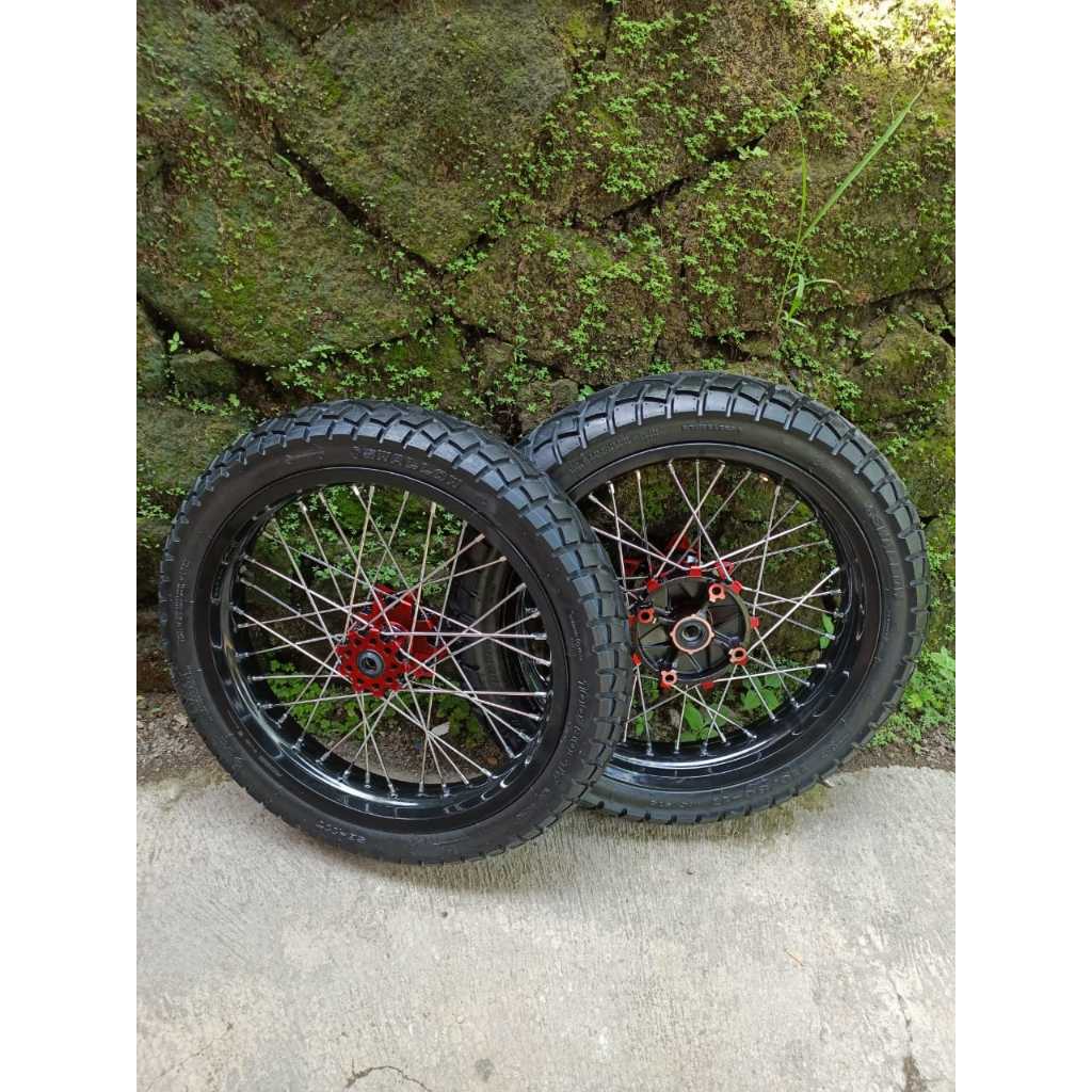 Roda Set Supermoto CRF Ban Dual Purpose Swallow SB117 Ring 17 Murah Velg Ukur 250/300