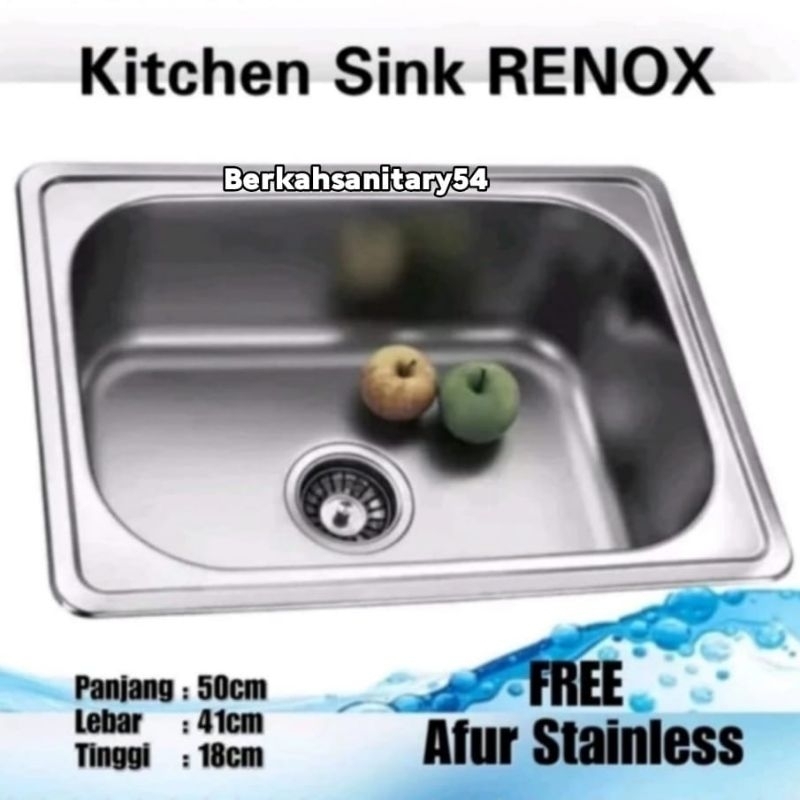 Bak Cuci Piring 1 Lubang Stainless Steel/Wastafel Cuci Piring/Kitchen Sink 1 Lubang