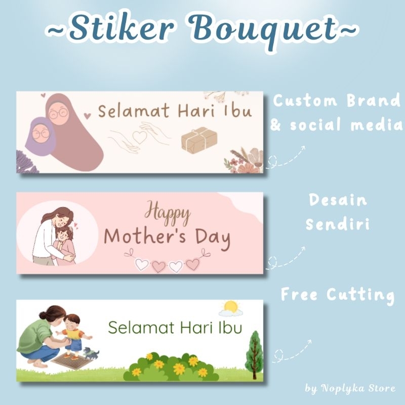 

Stiker Label Bouquet Selamat Hari Ibu Buket Happy Mother's Day
