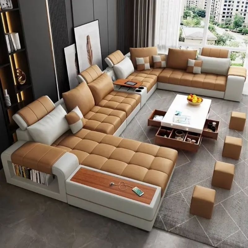 Sofa Ruang Tamu | Sofa Minimalis | Sofa Leather U | Sofa Ruang Tamu Minimalis