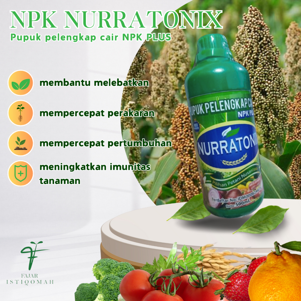 PUPUK PELENGKAP CAIR NPK PLUS ANTI JAMUR ZPT + GA7 NURRATONIX MENYUBURKAN SORGUM ISI 500ML