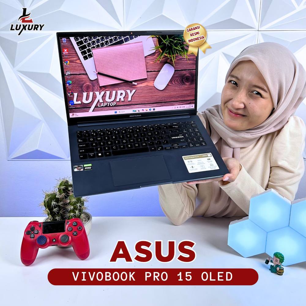 LAPTOP ASUS VIVOBOOK PRO 15 M6500Q SLIM 5 RYZEN 5K SERIES NVIDIA RTX 3050 SSD RAM LAYAR OLED FINGERP