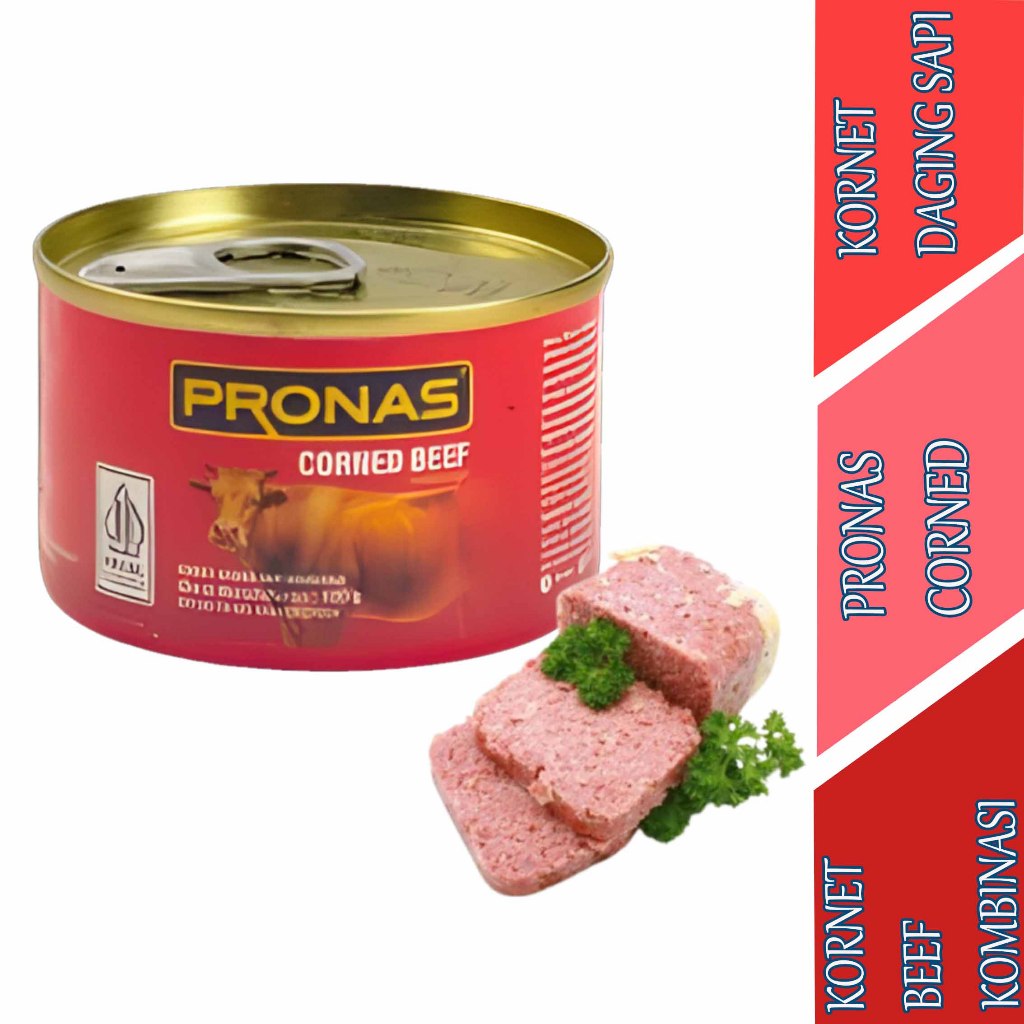 

Kornet Beef Kombinasi - Pronas Corned - Kornet Daging Sapi - 120gr