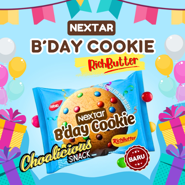 

NEXTAR Bday Cookie Richbutter Biskuit Makanan Ringan Snack Ecer @30gr