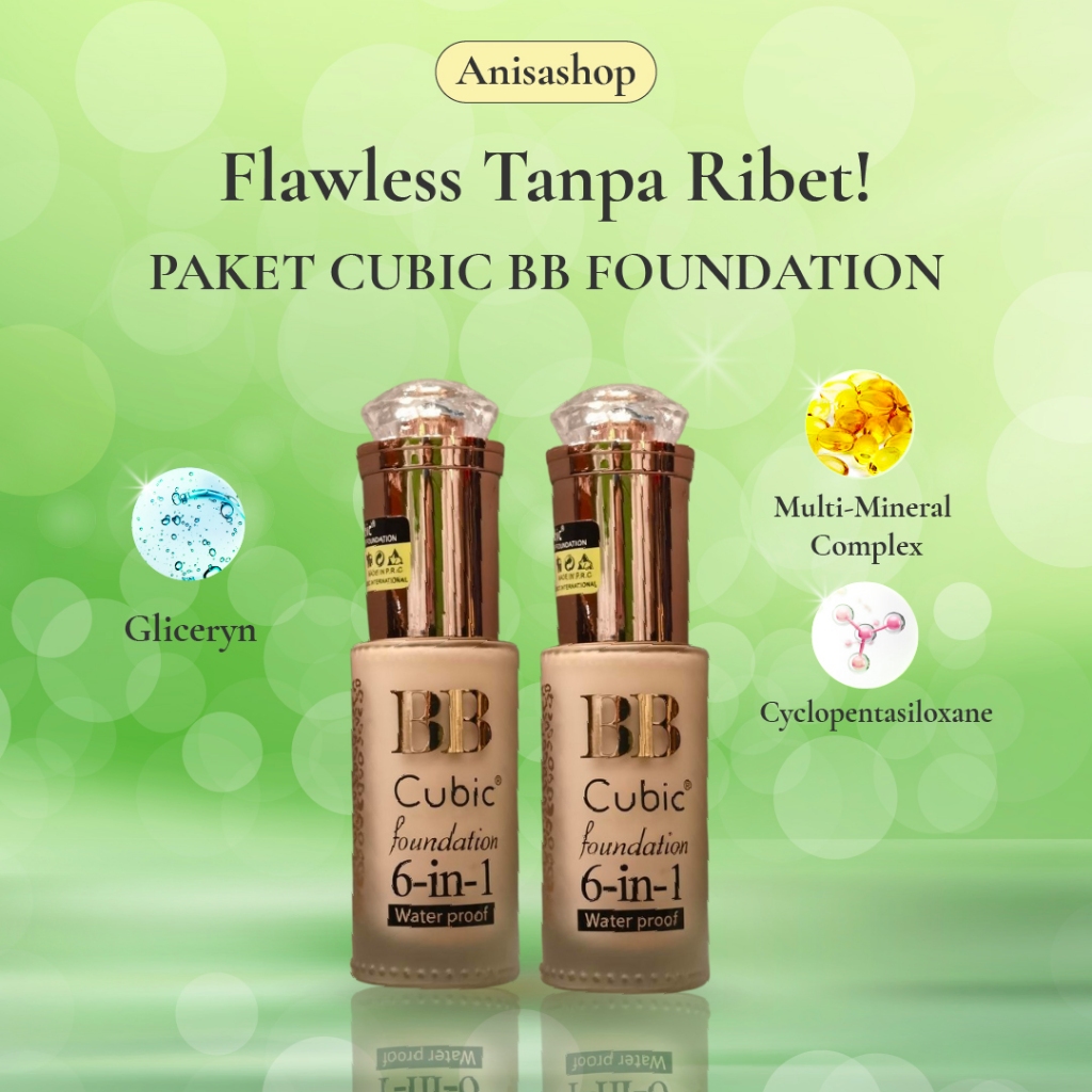 Bundling Bb Liquid Foundation Gliceryn Multi-Mineral Complex 6 In 1 Waterproof For All Skin Types Me